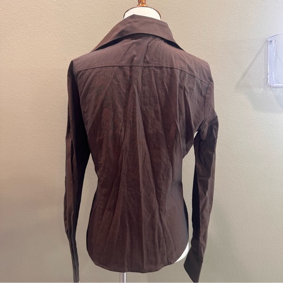 United Colors Of Benetton Dark Brown Button-Down Shirt Made In Italy EUC - Picture 12 of 14
